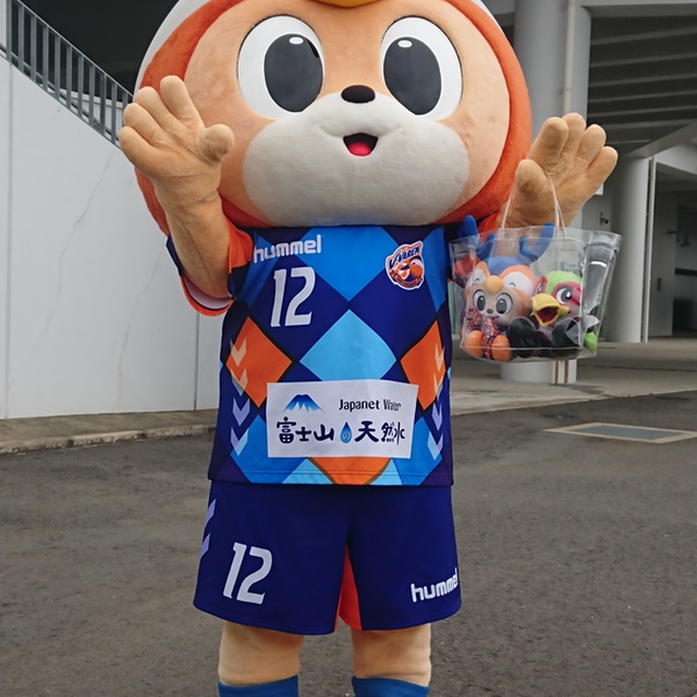 ファジアーノ岡山戦!バッグの中にはファジ丸くんが。